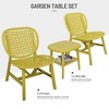 3 Piece Outdoor Patio Furniture Set, Conversation Bistro Set with Coffee Table & 2 Chair,Patio Table Chair Set for Balcony Backyard - 3 of 4