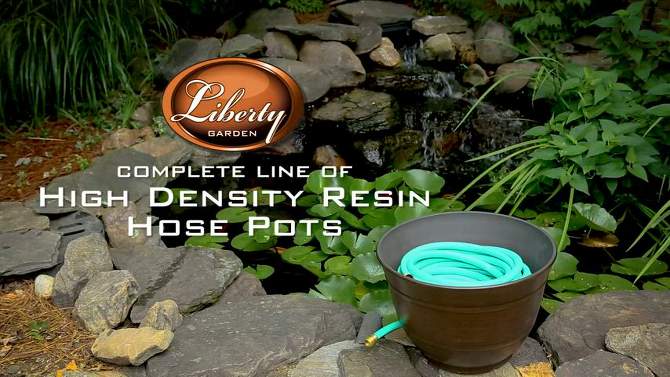 Liberty Garden Banded High Density Resin Hose Holder Pot with Drainage, 2 of 8, play video