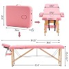 YOUNIKE 2 Folding Massage Table Lash Bed 23.6 Inches Width Wooden Portable Massage Bed with Armrests Esthetician Spa Tattoo Table - 2 of 4