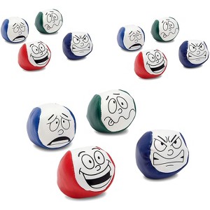 Blue Panda 12 Pack Juggling Balls, Kick Sack Bean Bags with 4 Funny Face Designs - 1 of 4