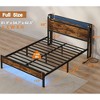 Furnulem Bed Frame with Charging Station and LED Lights, Industrial Platform Beds with Storage Headboard,  USB Port, No Box Spring Needed, Noise Free - 4 of 4