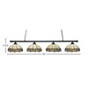 Toltec Lighting Oxford 4 - Light Island Pendant Light in  Matte Black with 16" Roman Jewel Art Glass Shade - 2 of 2