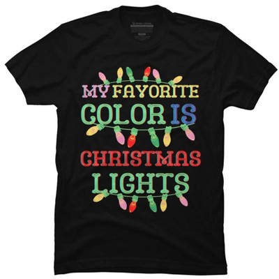 Men's Design By Humans My Favorite Color Is Christmas Lights - Merry Christmas By SHOPP T-Shirt