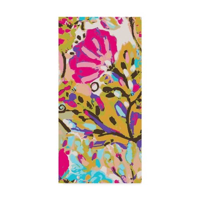 Vibrant Multicolor Abstract Floral Canvas Art, 32" x 16"