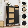 Rattan Shoe Storage Cabinet with 3 Flip Drawers - 4 of 4
