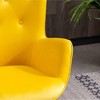Silky Velvet Contemporary Accent Chair with Tufted Button Back and Solid Wood Legs - 4 of 4