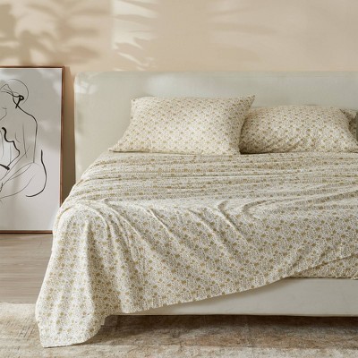 100% Turkish Cotton Vintage Printed Flannel Sheet Set - Patina Vie