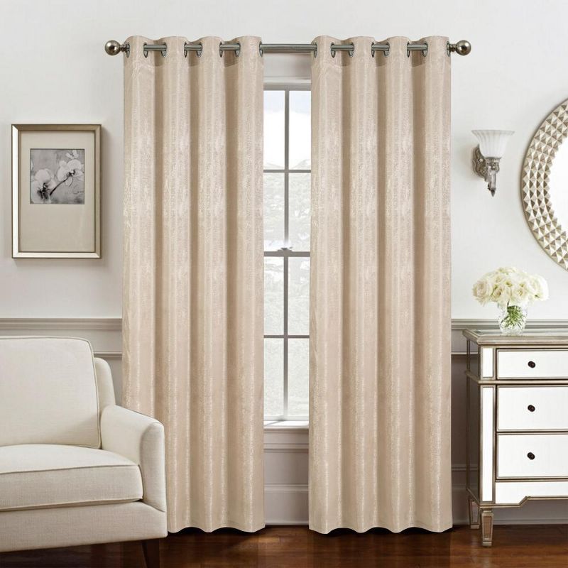 Olivia Gray Roxy Two Tone Jacquard Grommet Single Panel - Taupe, 1 of 5
