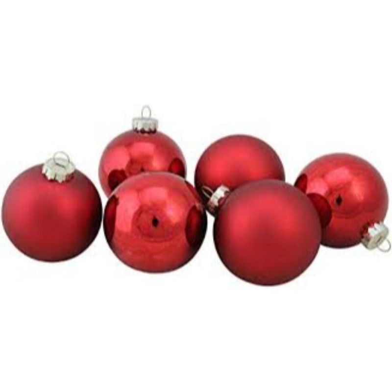Northlight 9ct Red 2-Finish Christmas Ball Ornaments 2.5" (65mm), 3 of 4