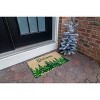 1'4" x 2'4" Winter Fir Trees Indoor/Outdoor Coir Doormat Green/Yellow - Entryways: PVC-Backed, Shake Clean, Botanical Pattern - 3 of 4