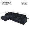 GDFStudio Paddy 96" Chenille 3 Seat L-shaped Sectional Sofa with Aluminum Legs - image 3 of 4