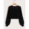TIME HOLLOW Lantern Sleeve Button Front Knit Cardigan - 2 of 3