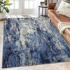 2 x 6 ft Polyester Velvet Towel Blue Rectangular Hallway Bathroom Entryway Kitchen Office Foldable Ink-splashed tree bark Printed Modern Washable Are - 2 of 4