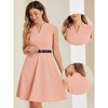 INSPIRE CHIC Women's V Neck Wear to Work Sleeveless Flare Knee Length Dresses - 2 of 4