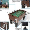 Sunnydaze Indoor Classic Faux Wood Foosball Soccer Game Table with Manual Scorers and Folding Drink Holders - 5' - 2 of 4
