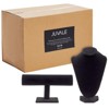 Juvale 2-Piece Black Velvet Jewelry Display Set, T-Bar Stand and Mannequin Bust for Necklaces, Bracelets, Earring Holder - 4 of 4