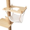 Sevobal Pet Tower Wall Mounted Cat Scratching Pad for Small to Large Cat, Indoor Wood Cat Tree with Hammock, Scratcher Perch, Brown, 6.7"*6.7"*69.1" - 3 of 4