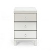 Mirrored Nightstand with 3-Drawers Silver Side End Table Mirrored Furniture for Small Space, Bedroom, Living Room - 3 of 4