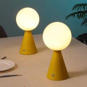 JONATHAN Y Macie Modern Minimalist Globe Rechargeable/Cordless Dimmable Integrated LED Table Lamp with Touch Sensor (Set of 2) - 1 of 4