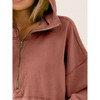 I am a Fashion junky BiBi Stitch Detailed Elastic Hem Half Zip Fleece Hoodie - 3 of 3