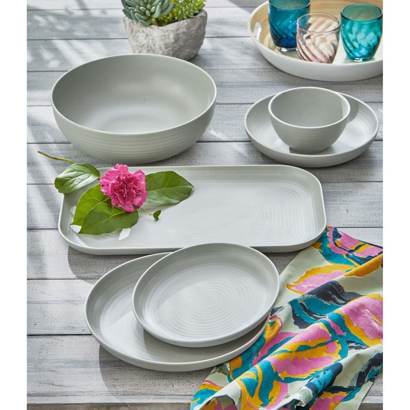 TAG Gray Brooklyn Melamine Plastic Dinning Serving Platter Dishwasher Safe Indoor/Outdoor 17x10 inch Serving Platter, 2 of 3
