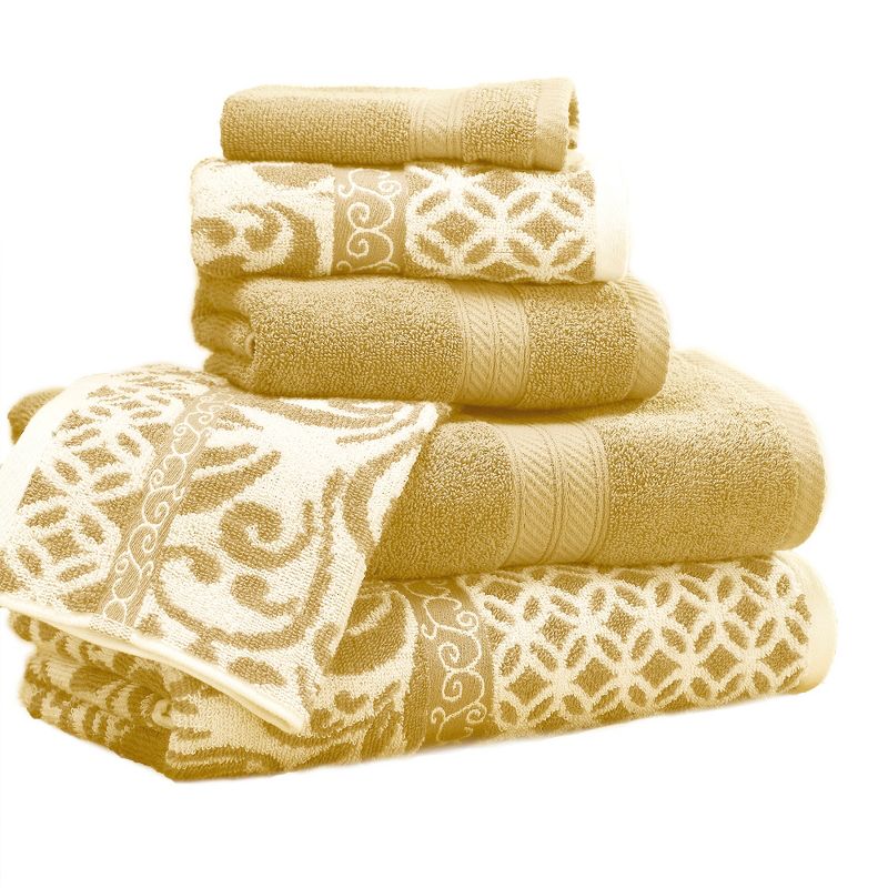 Modern Threads Reversible Yarn Dyed Jacquard Towel Set, Trefoil Filigree., 2 of 4