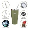 Healthy Human Stainless Steel Tumbler with Straw & Lid | (32oz, Olive) - 2 of 4
