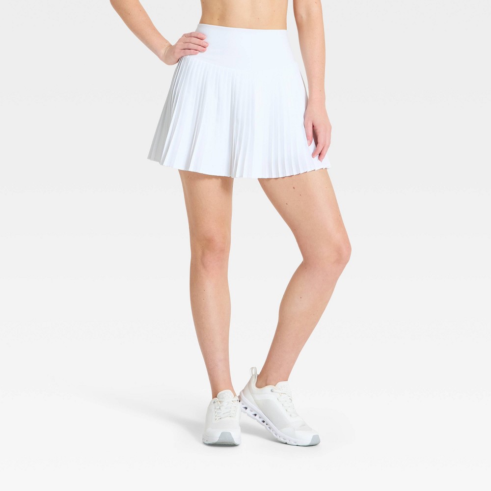 Women's Woven High-Rise Pleated Skort - All In Motion™ White M