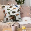 Dinosaurs Throw Pillow Covers - Fauna Dinosaur Pillow Case Tyrannosaurus Brachiosaurus Dino Pillowcase Square 18"x18" for Boys Room Home Decor - 4 of 4