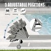 78.3'' Gray Outdoor Patio Chaise Lounge Set of 3 with Side Table and Wheels Adjustable Recliner All Weather - 2 of 4