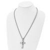 Black Bow Jewelry Men's Stainless Steel Large Triple Layer Cross Necklace, 24 Inch - 2 of 4