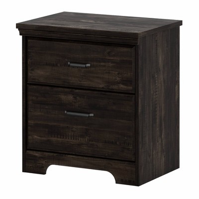 Versa 2 Drawer Nightstand Rubbed Black - South Shore