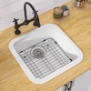 19 in. White Kitchen Sink Drop-in/Undermount Kitchen Sink Single Bowl Small Farm Fireclay Sink Deep Modern Style - 4 of 4