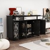 Famapy 55.1" Wide 3 Drawer Sideboard with Modern Design Cabinet Mirror Sideboard Buffet Cabinet Buffet - 2 of 4