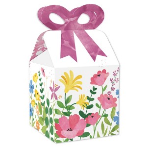 Big Dot of Happiness Wildflowers - Square Favor Gift Boxes - Boho Floral Party Bow Boxes - Set of 12 - 1 of 4