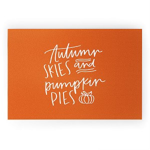 Chelcey Tate Autumn Skies And Pumpkin Pies Orange  Looped Vinyl Welcome Mat - Society6 - 1 of 4