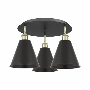 Ballston Cone - 3 Light Flush Mount In Industrial Style-10.5 Inches Tall and 19.75 Inches Wide - 1 of 1