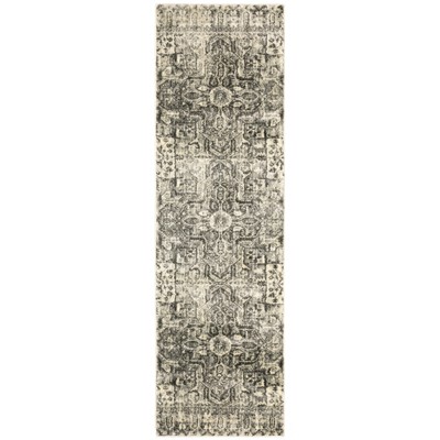 Oriental Weavers Florence 4333W Charcoal/ Ivory Indoor Area Rug - 2'3" x 7'6"