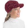 Collections Etc Lurex Cable Knit Beanie Hat with Visor Brim - Stylish Winter Accessories for Warmth - 3 of 3
