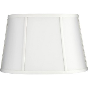 Springcrest White Racetrack Small Oval Lamp Shade 12" Wide and 9" Deep at Top x 15" Wide and 12" Deep at Bottom x 10" Slant x 10" High (Spider) - 1 of 4