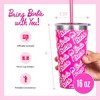 Barbie x Dragon Glassware 16 oz Vacuum Insulated Tumbler with Lid and Straws Classic - 2 of 4