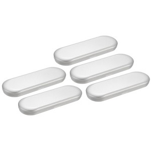 Unique Bargains Tinplate Frosted Hinged Lid Portable Storage Containers 6.9" x 2.4" Silver 5 Pcs - 1 of 4