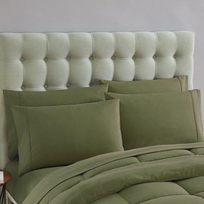Sage Green Queen Microfiber Down Alternative Bed in a Bag Set