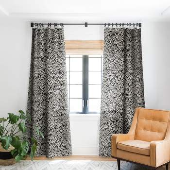 Aurora Home Houndstooth Print Flax Linen Blend Grommet Top Curtain