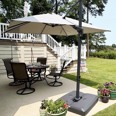 PURPLE LEAF Cantilever Patio Umbrella Outdoor Offset Umbrella with 3 Years Fade Resistance Recycled Fabric With Base