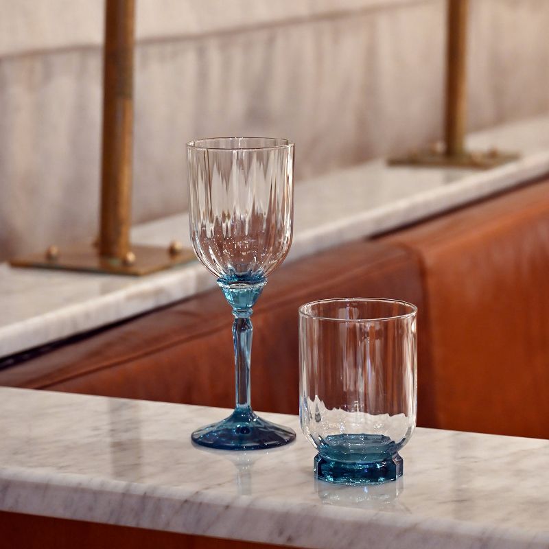 Bormioli Rocco Florian 4-Piece Lucent Blue Stemmed Wine Glasses, 18 Oz. Italian Made Glassware, Dishwasher Safe, Lucent Blue Stem, 5 of 6