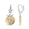 Haus of Brilliance 18K Yellow Gold Plated Silver 1/8 Cttw Diamond Medallion Heart Dangle Earrings - 3 of 4