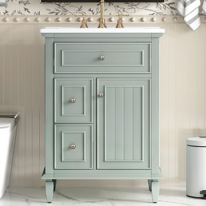 Bella Depot 24" Bathroom Vanity Cabinet with Sink and Two Drawers - 1 of 4