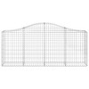 vidaXL Arched Gabion Basket 78.7"x11.8"x31.5"/39.4" Galvanized Iron - 3 of 4