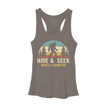 Women's Design By Humans Bigfoot - Hide And Seek World Champion By clickbong Racerback Tank Top